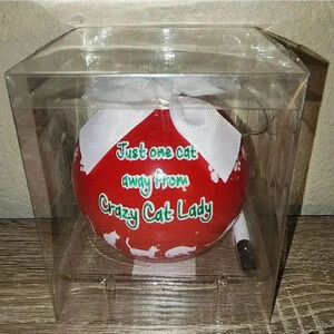 New in Box! Crazy Cat Lady Create Your Own Custom Message Christmas Ornament